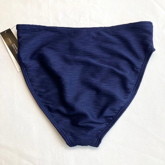 Carmen Marco Valvo High Waist Wave Texture Bikini Bottom Medium M Maritime NWT - Picture 9 of 9